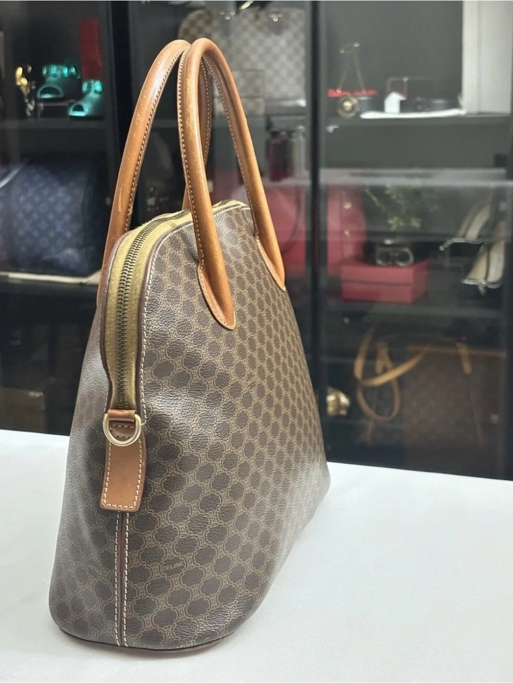 Celine Vintage Signature Monogram Satchel